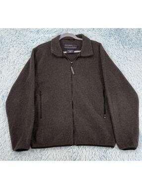 Lands’ End Men’s Polartec Fleece Jacket Gray Zip-Up Size M 38-40 RN 62830